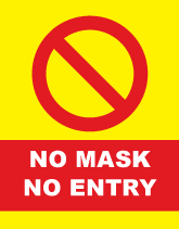 No Entry No Mask Strike Through Window Cling Sign
